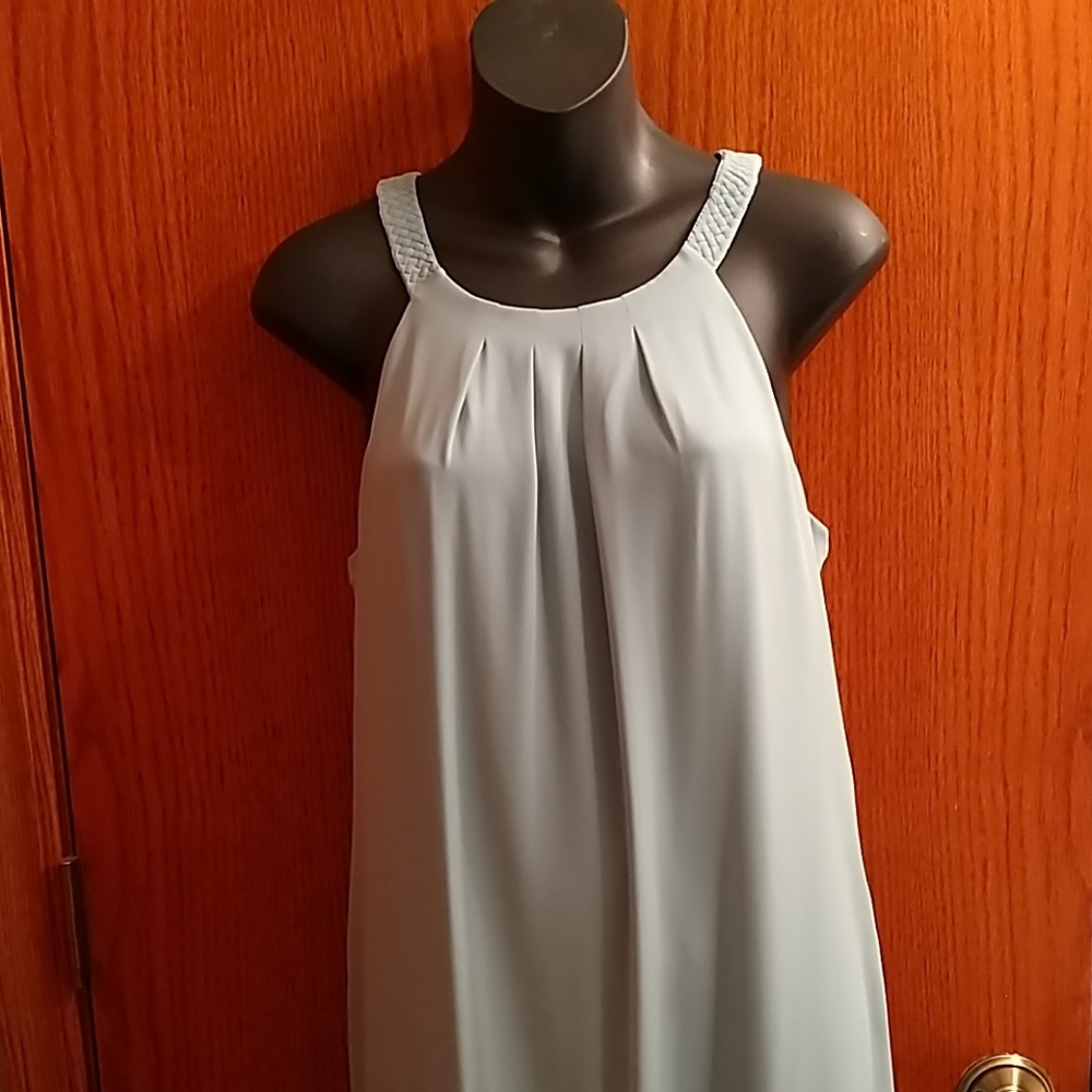 White House Black Market Light Blue Asymmetrical Women's Dress